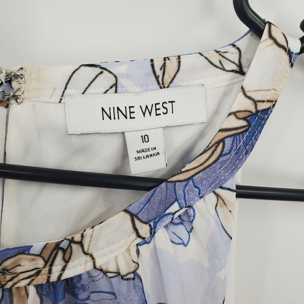 Nine West Pleated Bodice with Shirring Maxi Dress Women Size 10 NWT Sleeveless - Picture 7 of 11